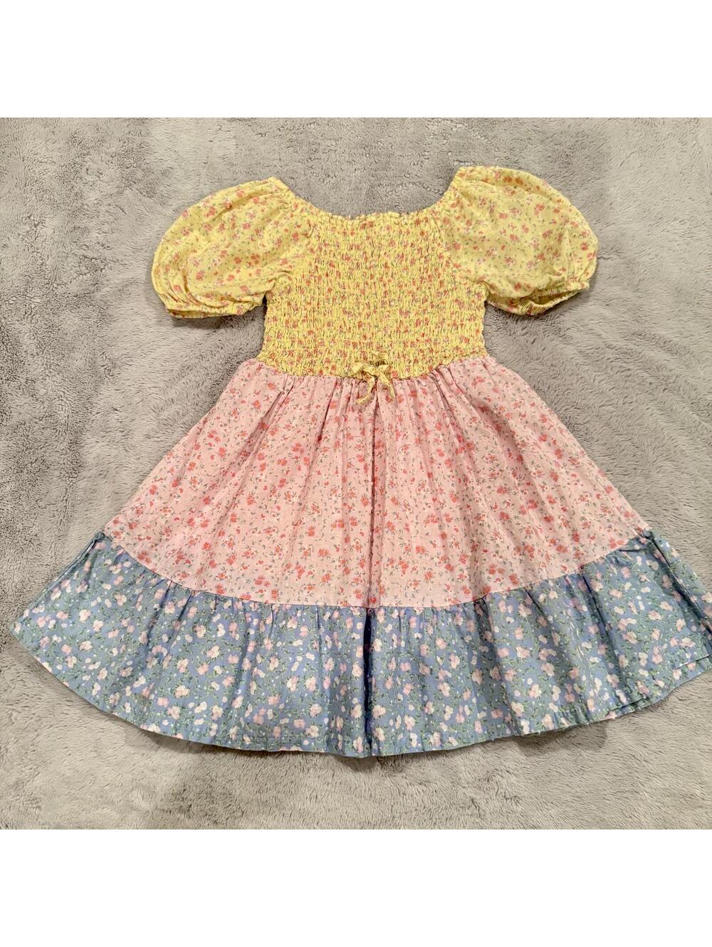 Nanette Lepore Girls Size 4 Floral Puff Sleeve Dress